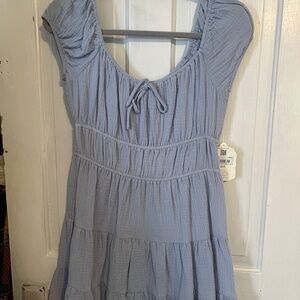 Altar’d State Periwinkle Midi Dress with tie Size Medium